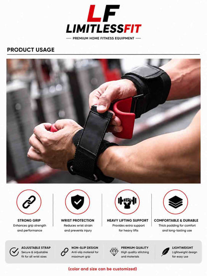 Import quality Limitless Fit Weight Lifting Hook Straps (Pair)