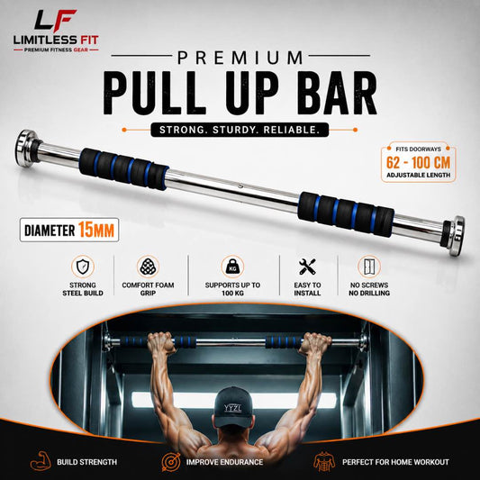 Adjustable Iron Door Pull Up Bar & Chin Bar For Full Body Fitness! Workout bar