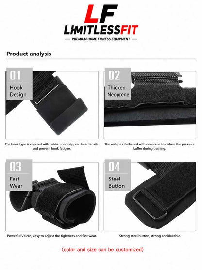 Import quality Limitless Fit Weight Lifting Hook Straps (Pair)