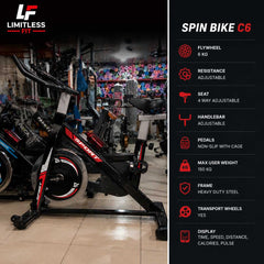 Sports Spin Magnetic Bike 150 KGS Model P1 (Yellow & Red)