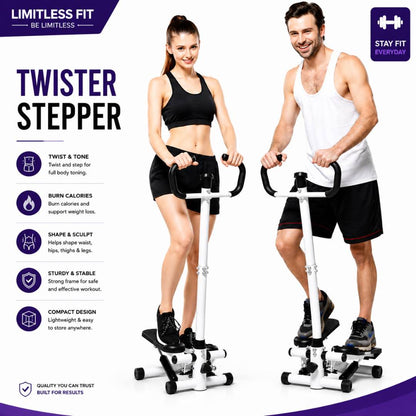 Twister Stepper with Handle and Bands, Fitness Stepper Machine for Full Body Workout