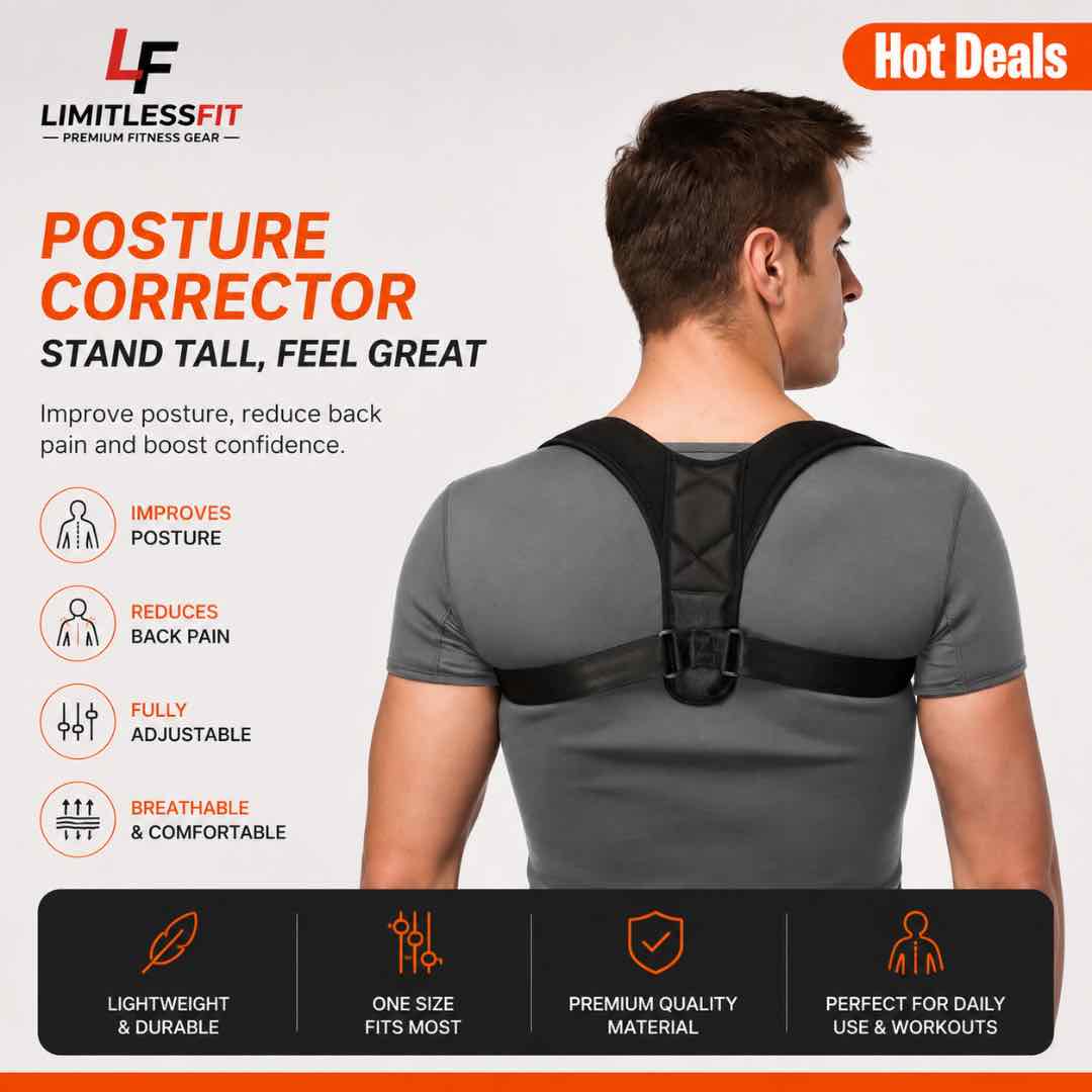 Original YC Adjustable Posture Corrector Belt for Men and Women – Comfortable Upper Back Brace, Back Straightener,