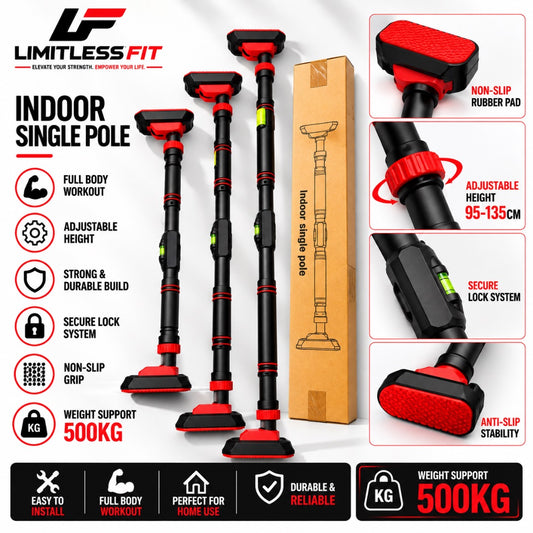 Adjustable Doorway Pull-Up Bar – Heavy-Duty 500KG Capacity | No-Screw Installation | Exclusive Premium Imported Model– Only at Limitless Fit