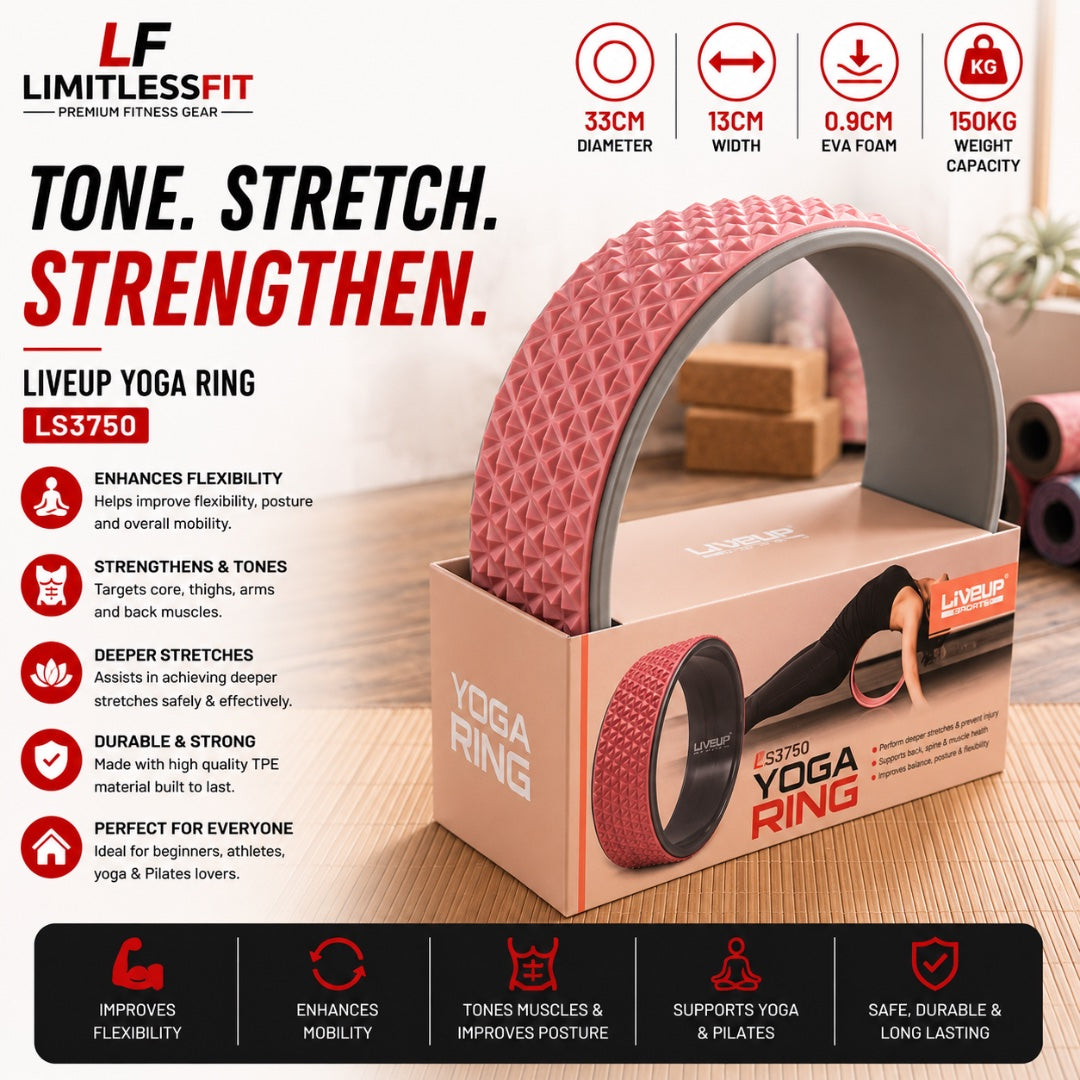 LIVEUP Yoga Wheel LS3750 – Premium Back Stretching & Flexibility Ring