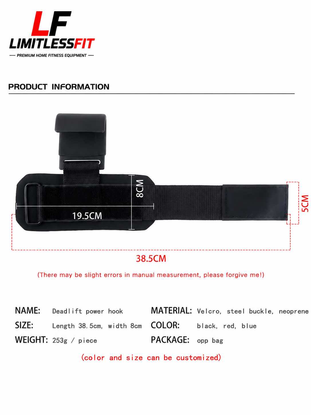Import quality Limitless Fit Weight Lifting Hook Straps (Pair)