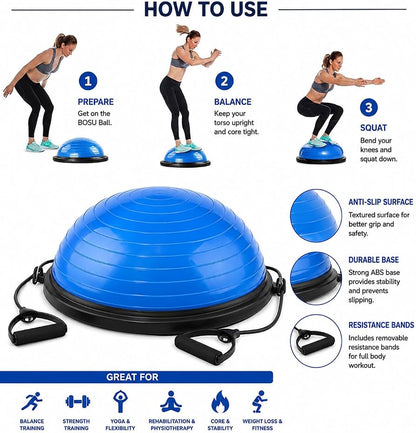 BOSU Balance Ball – Blue | Core Strength & Stability Trainer