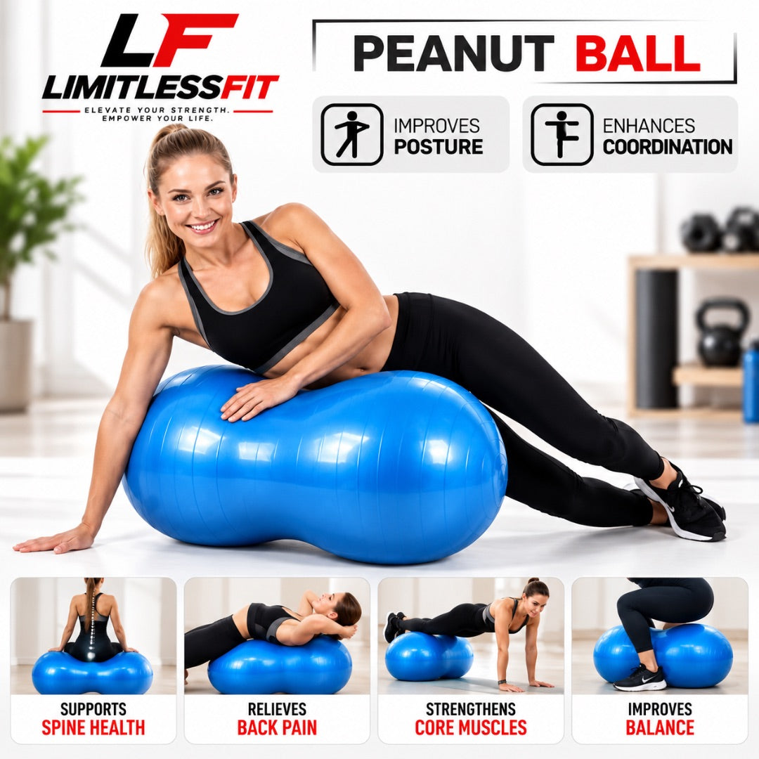 Peanut Exercise Ball with Foot Pump – Anti-Burst Stability Ball