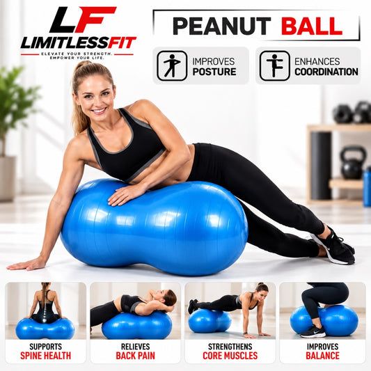 Peanut Exercise Ball with Foot Pump – Anti-Burst Stability Ball