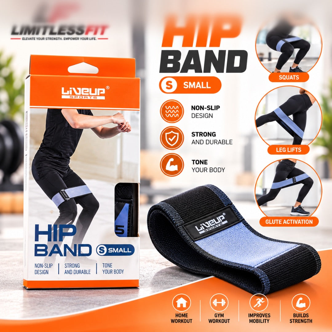 LiveUp Sports Small Resistance Hip Band – Non-Slip Fabric Loop Band