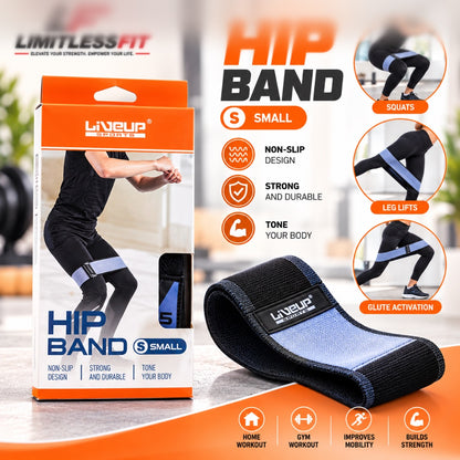 LiveUp Sports Small Resistance Hip Band – Non-Slip Fabric Loop Band