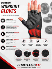 Gym Sports Gloves Special Import Quality (Red & Black)