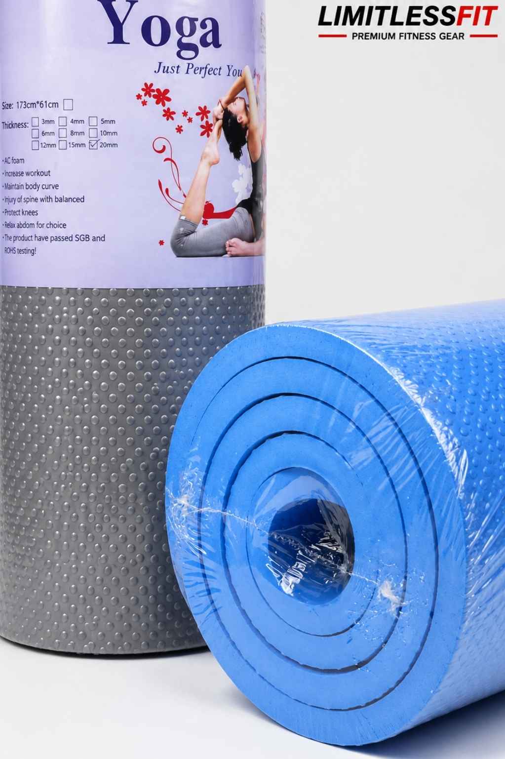 15mm Yoga Mat for Exercise and Fitness- 2 x 6 feet