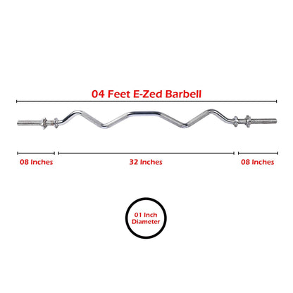 Curling Rod Weight Lifting Zigzag Rod - 1 inch Diameter