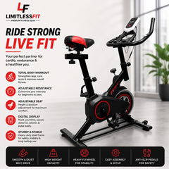 Sports Spin Magnetic Bike – Home & Commercial Fitness Exercise Cycle -Model P2 —(Red)