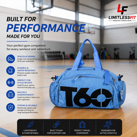 Fashion T60 Backpack 2 in 1 with Shoe Compartment / Blue