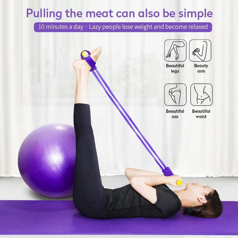 Elastic Pull Rope Tummy Trimmer Abdominal Exerciser Resistance Band