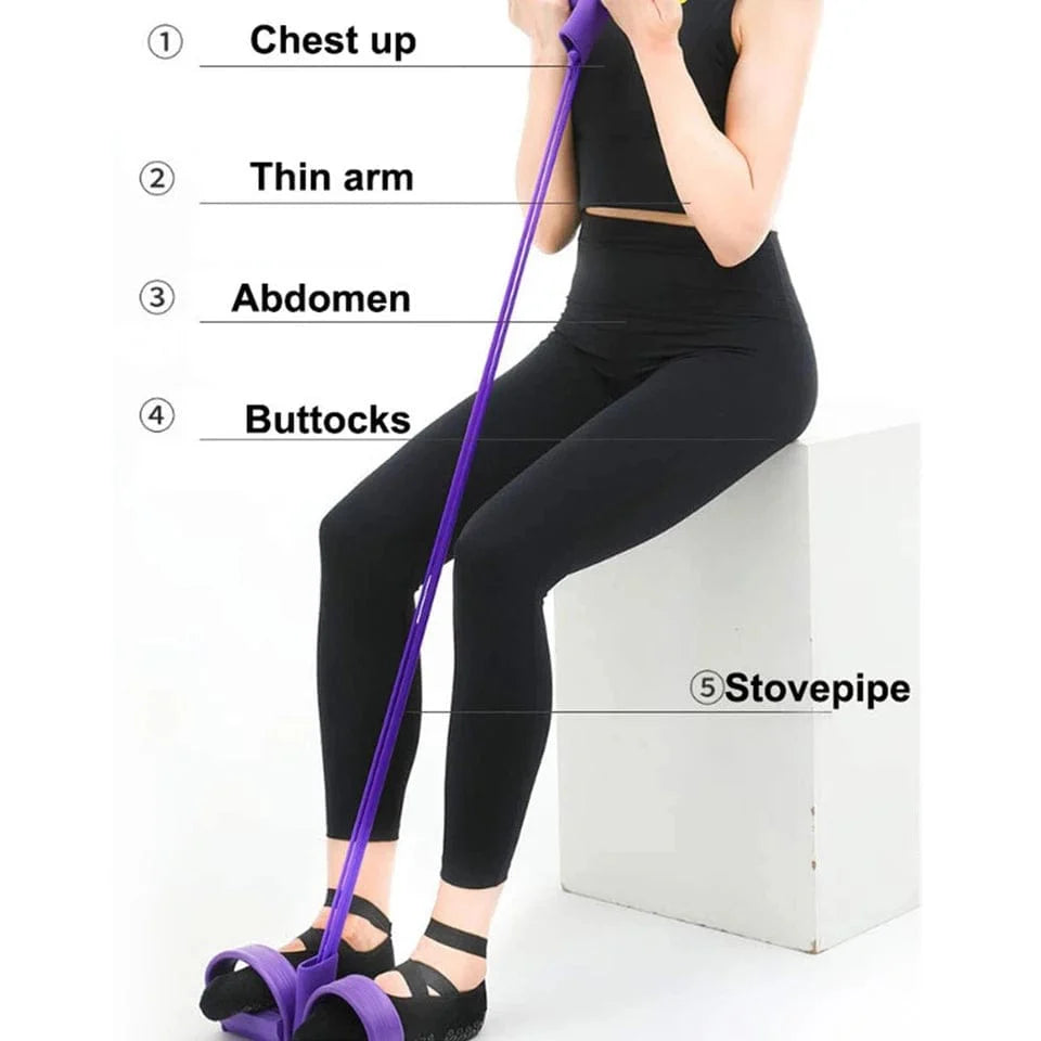 Elastic Pull Rope Tummy Trimmer Abdominal Exerciser Resistance Band