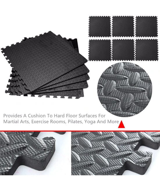 Gym Floor Mats - 4 Mats ( 2 x 2 Feet Each Mat) 12 mm to 25mm