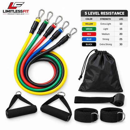High Quality 11 Piece Exercise Crossfit Fitness Set Resistance Bands Training