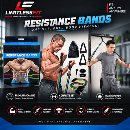 High Quality 11 Piece Exercise Crossfit Fitness Set Resistance Bands Training