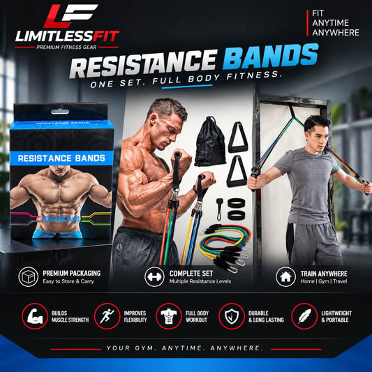 High Quality 11 Piece Exercise Crossfit Fitness Set Resistance Bands Training