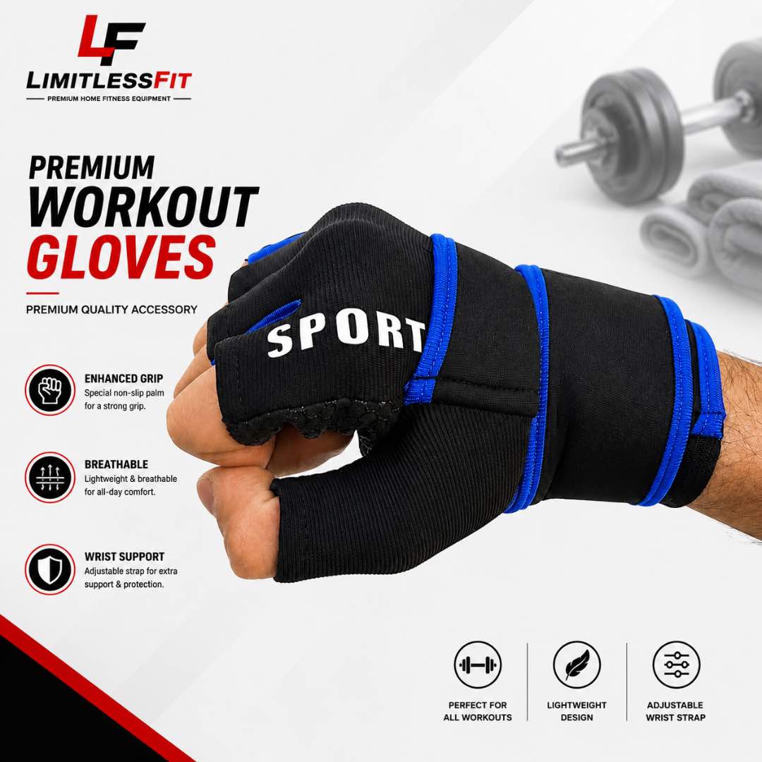 Gym Sports Gloves ImportQuality (Golden Pack)