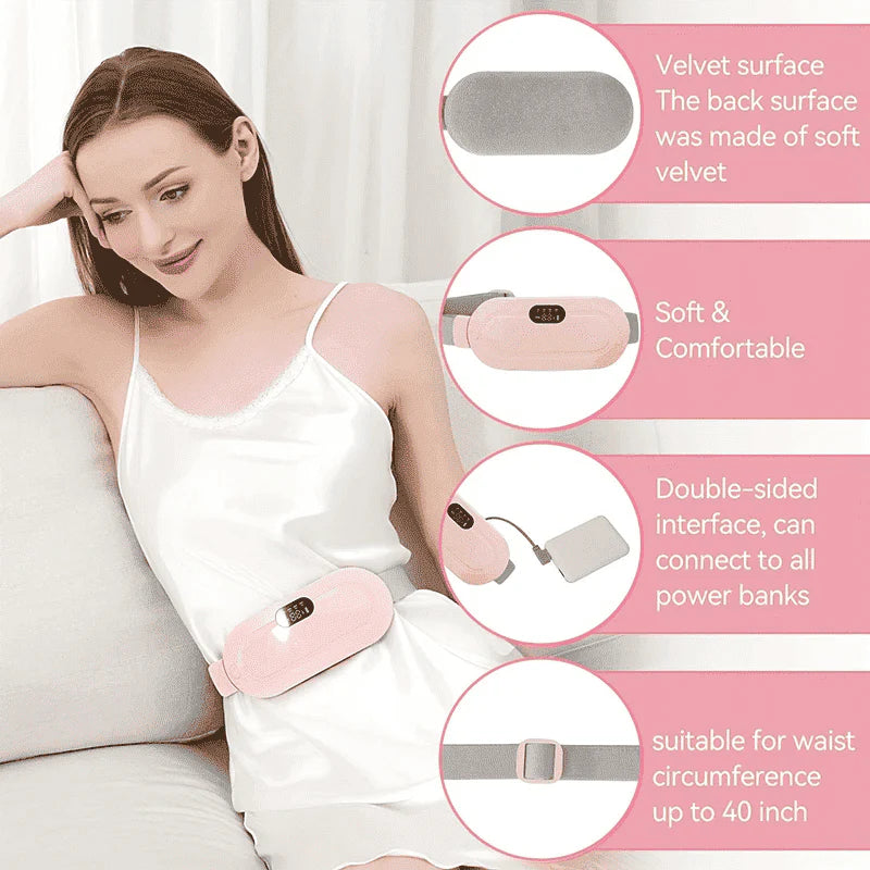 Period Pain Relief Belt – Intelligent Heating Waist Massage Device for Menstrual Cramps