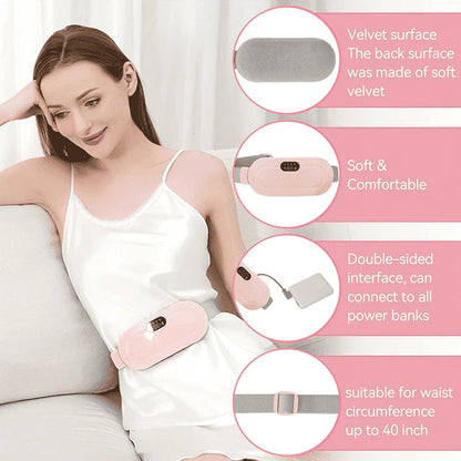 Period Pain Relief Belt – Intelligent Heating Waist Massage Device for Menstrual Cramps