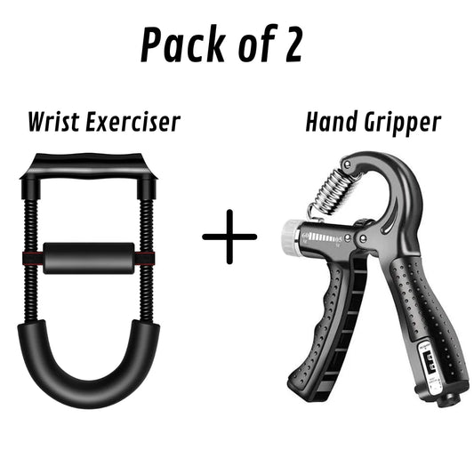 Pack of 2 Imported Quality Adjustable Hand Grip 5–60Kg and Wrist Exerciser