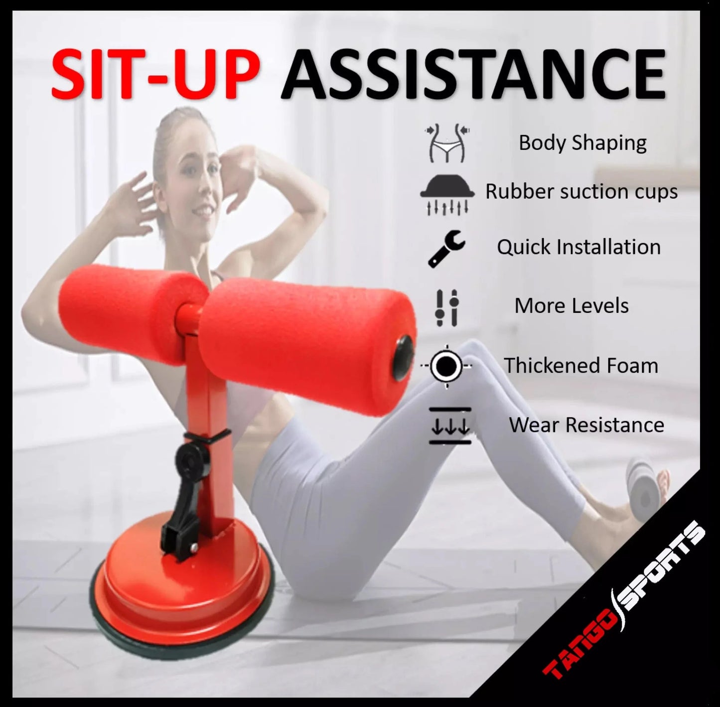 Sit up assistant Portable T Shape Fitness Adjustable Sit Up Tool Sports Gym Yoga Work
