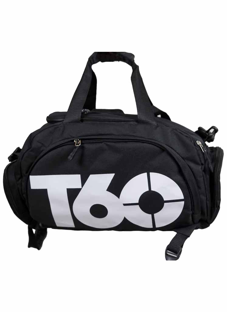 Fashion T60 Backpack 2 in 1 with Shoe Compartment / Black