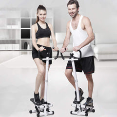 Mini Stepper with Handle and Bands, Fitness Stepper Machine for Full Body Workout