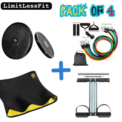 Tummy Trimmer Double Spring, AB Twister Disc, Slimming Belt, 11pcs Band ( Pack off 4 )