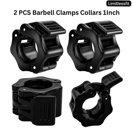 2 PCS Barbell Clamps Collars Olympic Bar Clips 1-Inch Barbell Locks