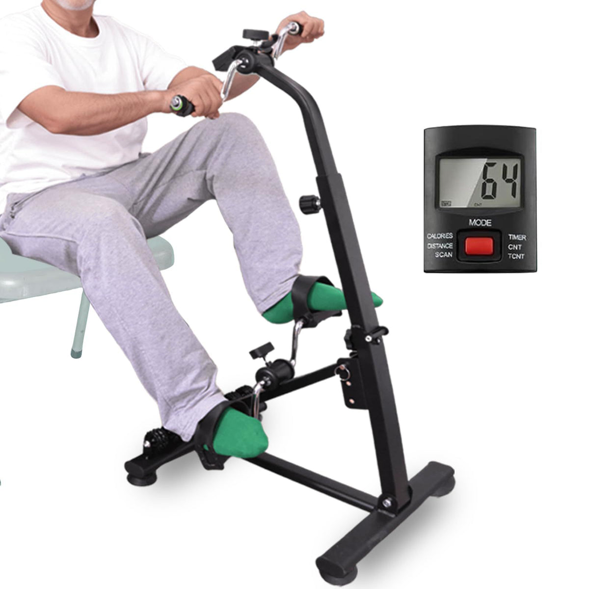 Mini Exercise Cycle for Arms and Legs With Meter