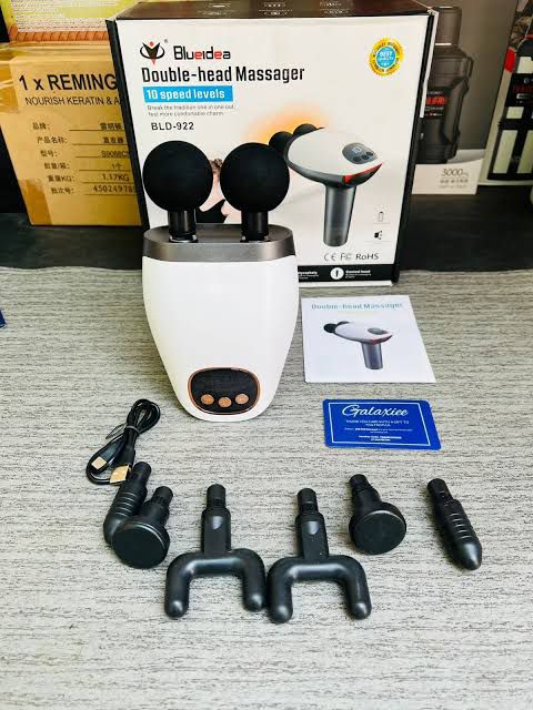 Blueidea Double Head Massager Gun with 10 Speed Leval - Handheld Massager
