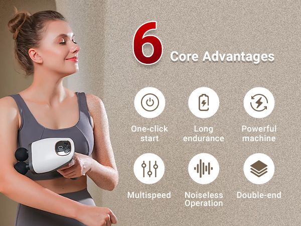 Blueidea Double Head Massager Gun with 10 Speed Leval - Handheld Massager