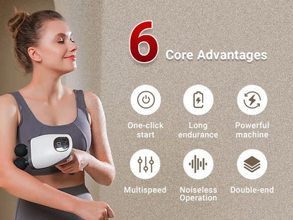 Blueidea Double Head Massager Gun with 10 Speed Leval - Handheld Massager