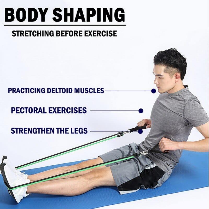 High Quality 11 Piece Exercise Crossfit Fitness Set Resistance Bands Training