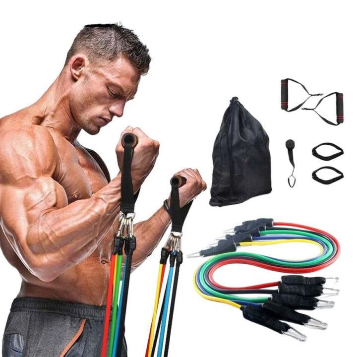 High Quality 11 Piece Exercise Crossfit Fitness Set Resistance Bands Training