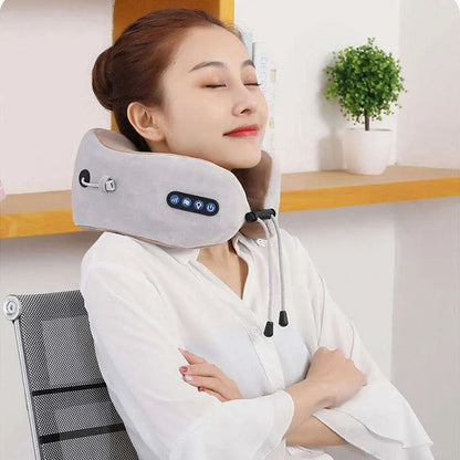 Neck Shoulder Massager With Heat Portable Memory Foam Massage Pillow