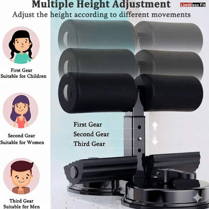 Imported quality 3 in 1 Sit Up Holder for Home Workouts – Adjustable Abs Exercise Equipment with Suction Cup Foot Holder (Iron build)