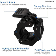 2 PCS Barbell Clamps Collars Olympic Bar Clips 1-Inch Barbell Locks