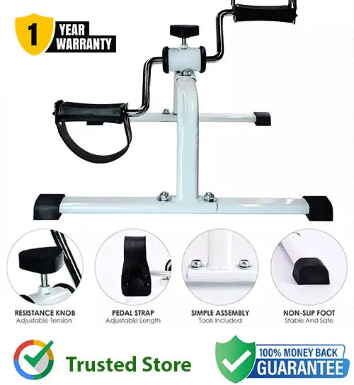 Mini Pedal Exerciser Cycle - White