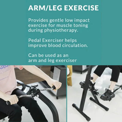 Mini Exercise Cycle for Arms and Legs With Meter