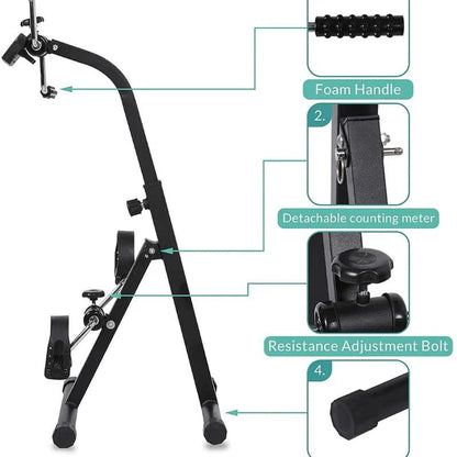Mini Exercise Cycle for Arms and Legs With Meter