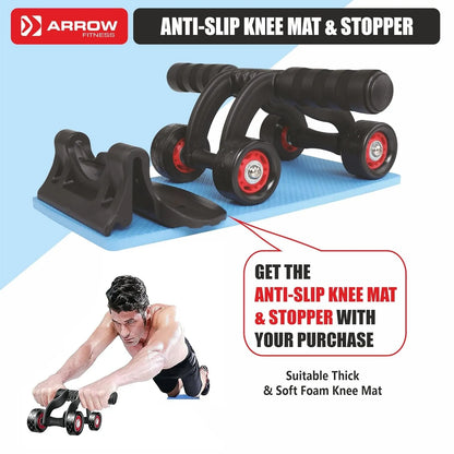 4-Wheel AB Roller – Abdominal Exercise Wheel for Core & Home Workouts