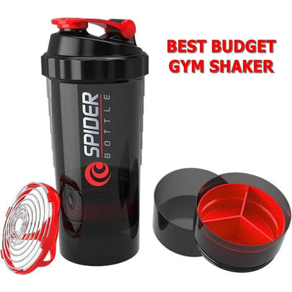 Premium Spider Bottle Gym Shaker – 500ml Protein & Multipurpose Shaker Water Bottle