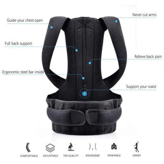 Adjustable Posture Back Belt – Spine Support & Back Straightener for Home Fitness