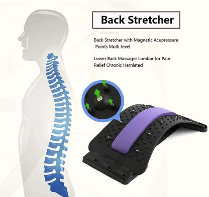 Magic Back Stretcher Lumbar Support Device Posture Corrector For Upper and Lower Back Pain Relief